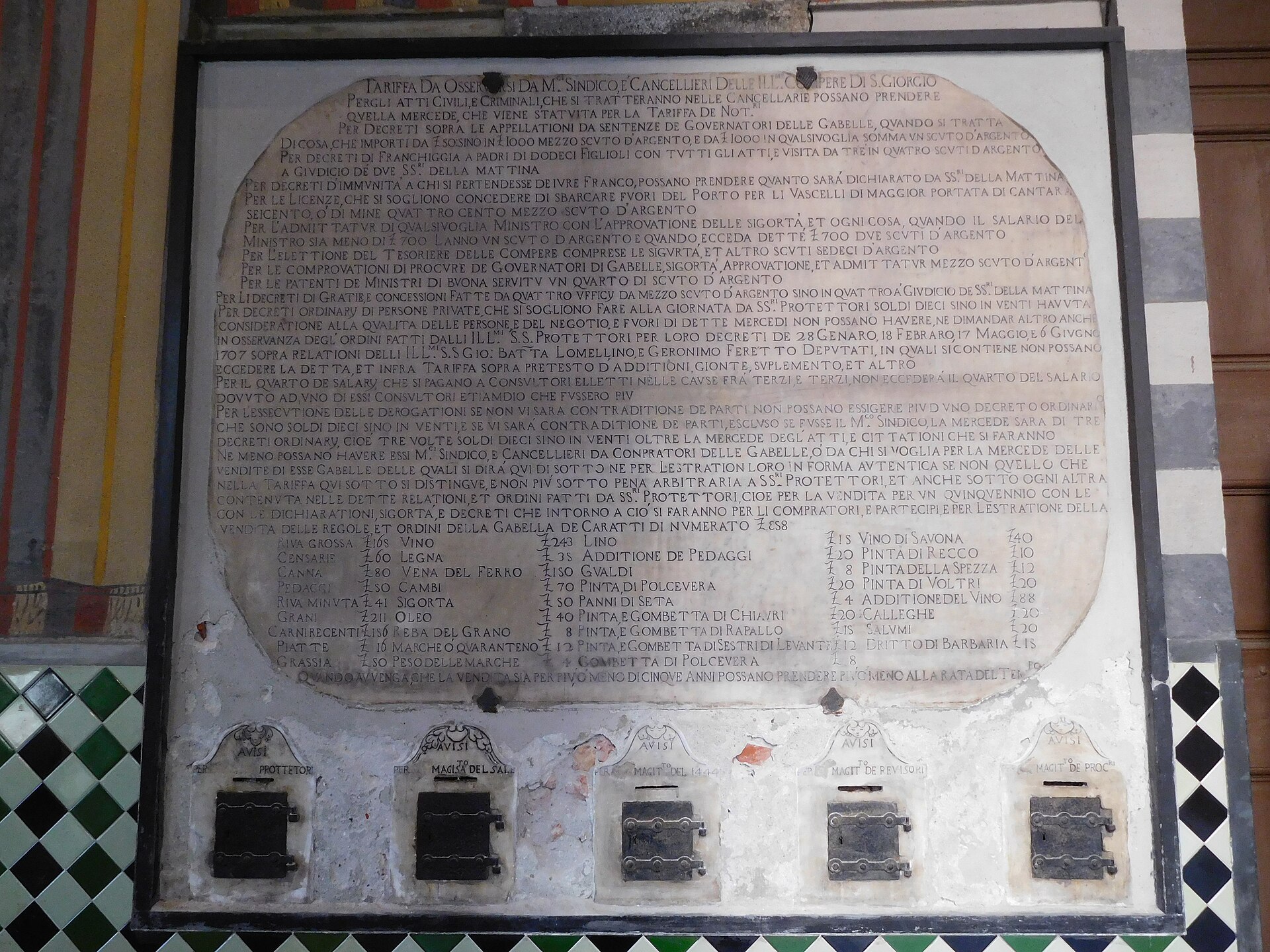 The Palazzo San Giorgio in Genoa, headquarters of the Bank of Saint George from 1407 to 1805