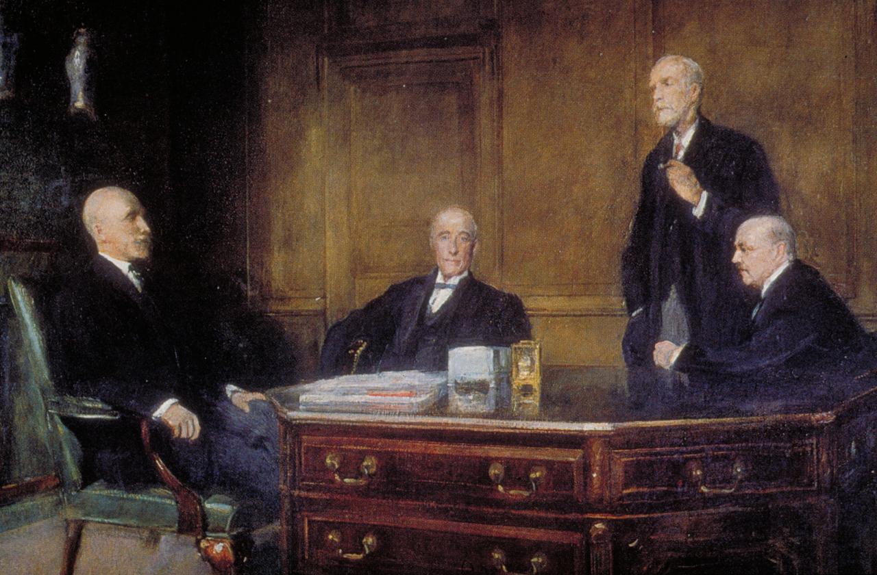 Portrait of the partners of Baring Brothers & Co in the 1920s, decades before the bank's 1995 collapse