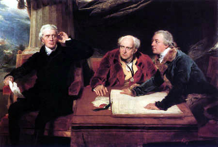 Thomas Lawrence's portrait of Sir Francis Baring with John Baring and Charles Wall, founders' generation of Barings Bank.