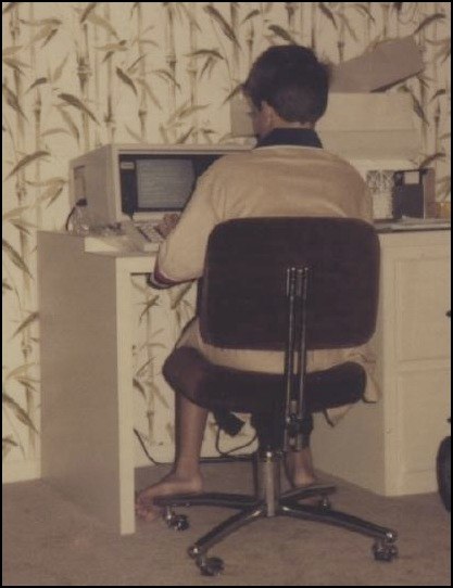 A 1980s Compaq Portable computer in use