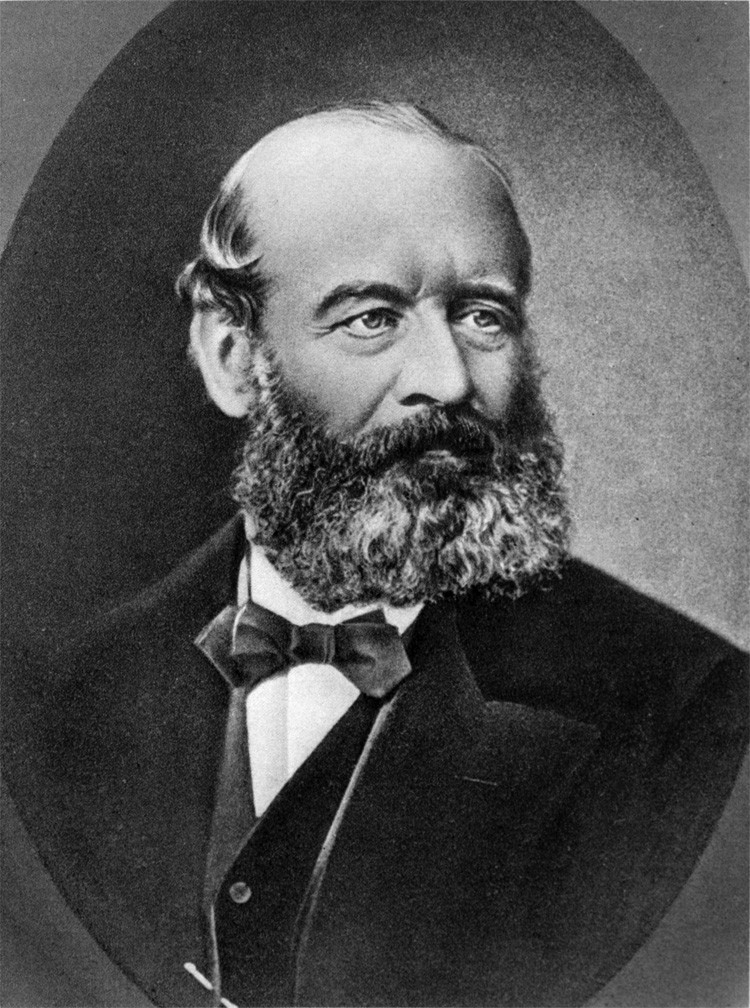 Portrait photograph of Alfred Escher, the Swiss railway and finance magnate who founded Credit Suisse (as Schweizerische Kreditanstalt) in 1856
