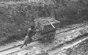 Child labourers at a Diamang diamond mine in colonial Angola, mid-20th century