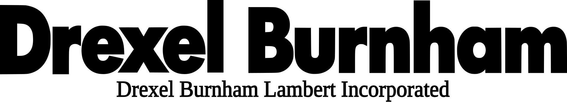 The Drexel Burnham Lambert logo; the junk-bond investment bank collapsed in 1990.