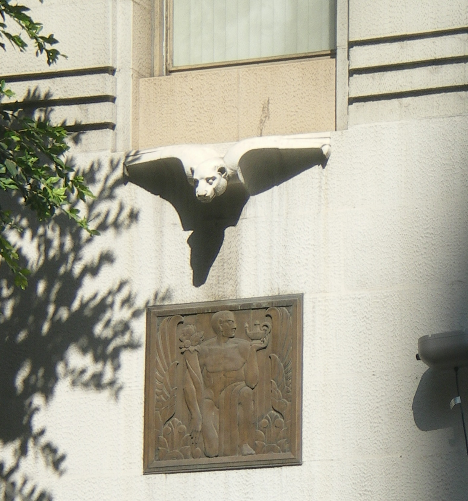 Decorative entrance of the old E.F. Hutton Building on South Spring Street, Los Angeles