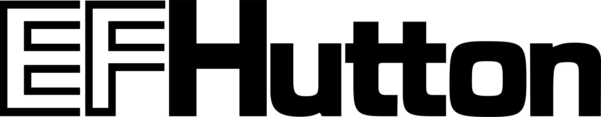 The E. F. Hutton brokerage wordmark.