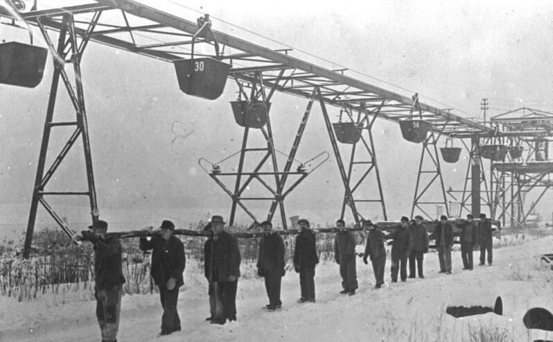 Workers at the IG Farben chemical works in Ludwigshafen, 1941