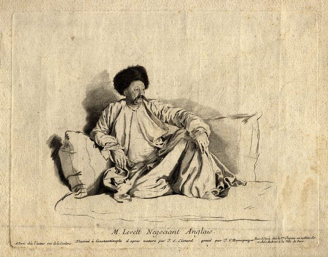 Portrait of English Turkey merchant Francis Levett in Turkish costume, a Levant Company representative at Constantinople