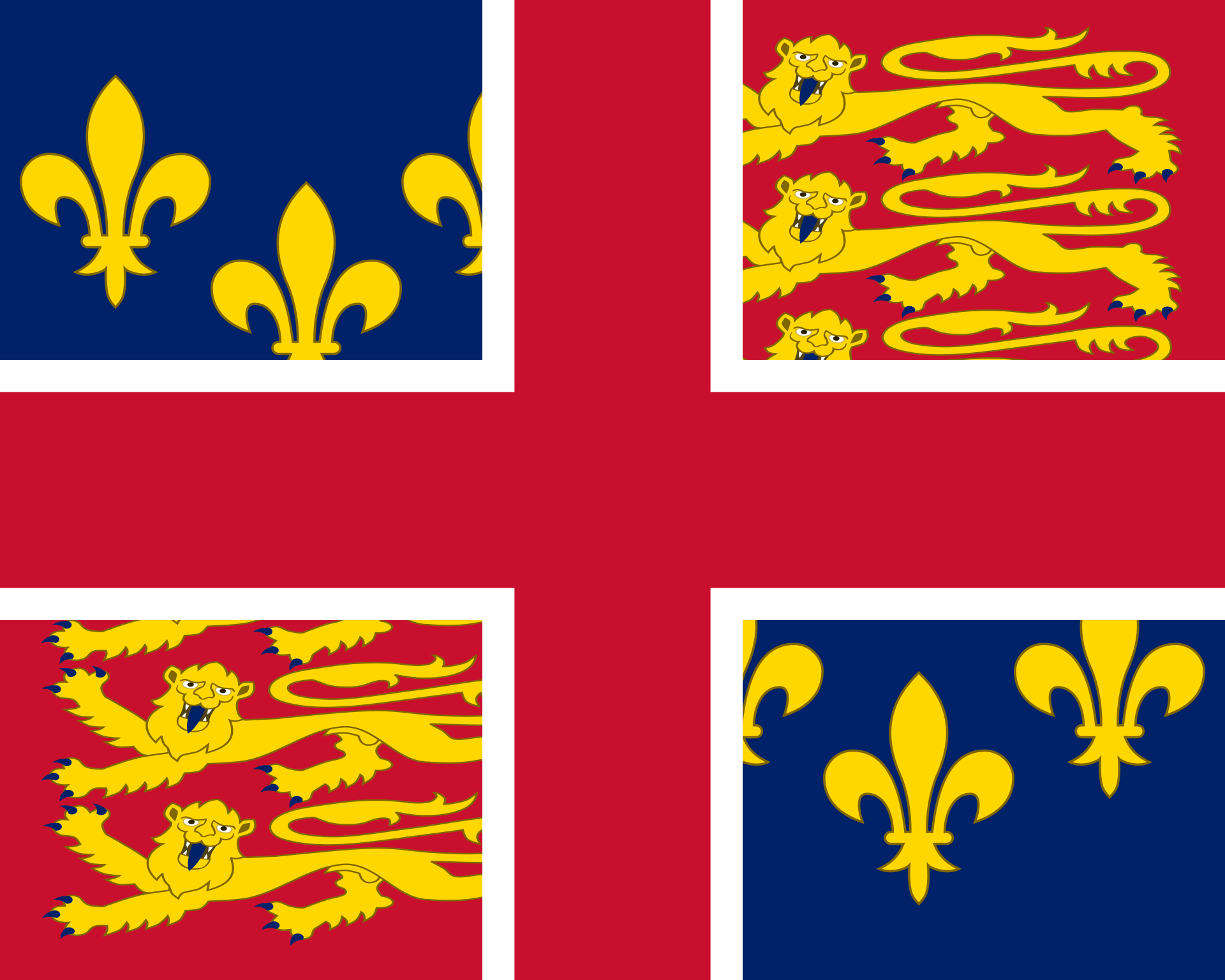 Flag of the Levant Company, bearing the arms of England with a red cross