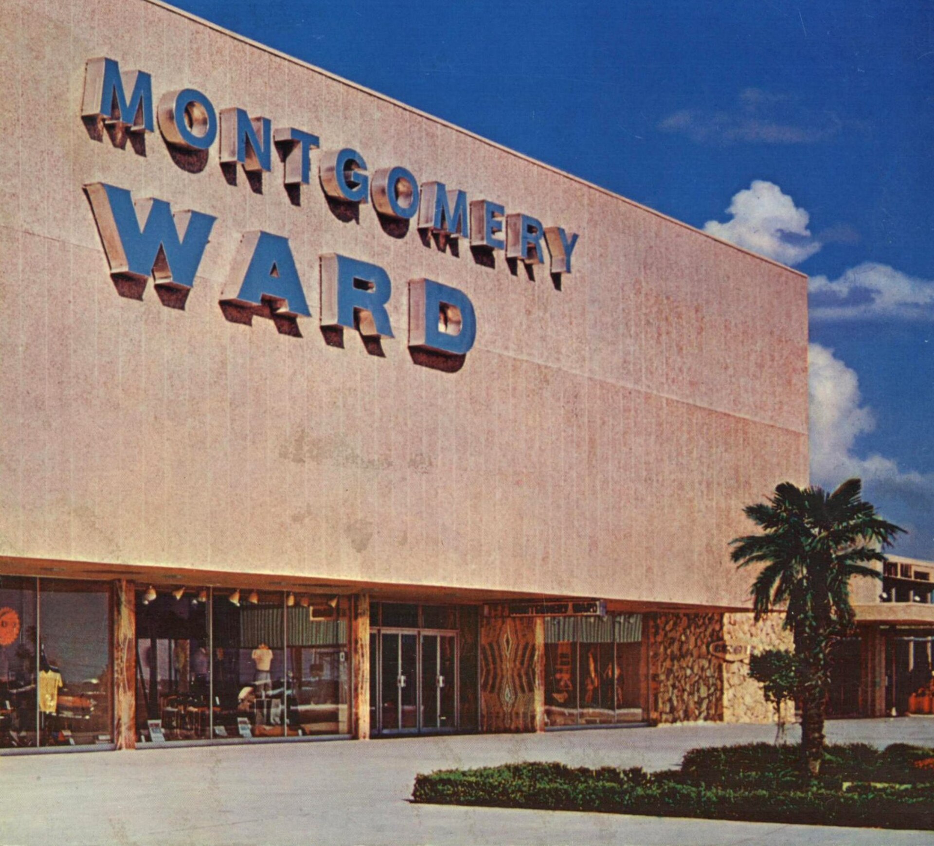 A Montgomery Ward department store at the Wonderland Shopping Center, San Antonio, Texas, c. 1963