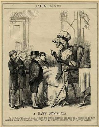1866 political cartoon from Fun magazine satirising the Overend Gurney collapse