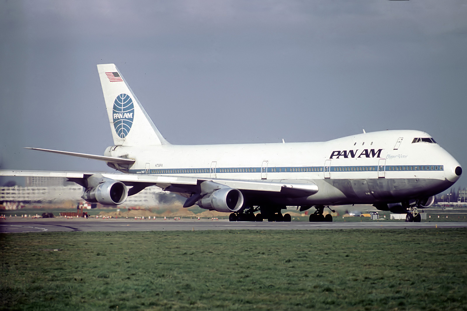 A Pan Am Boeing 747, the Clipper Victor, at London Heathrow