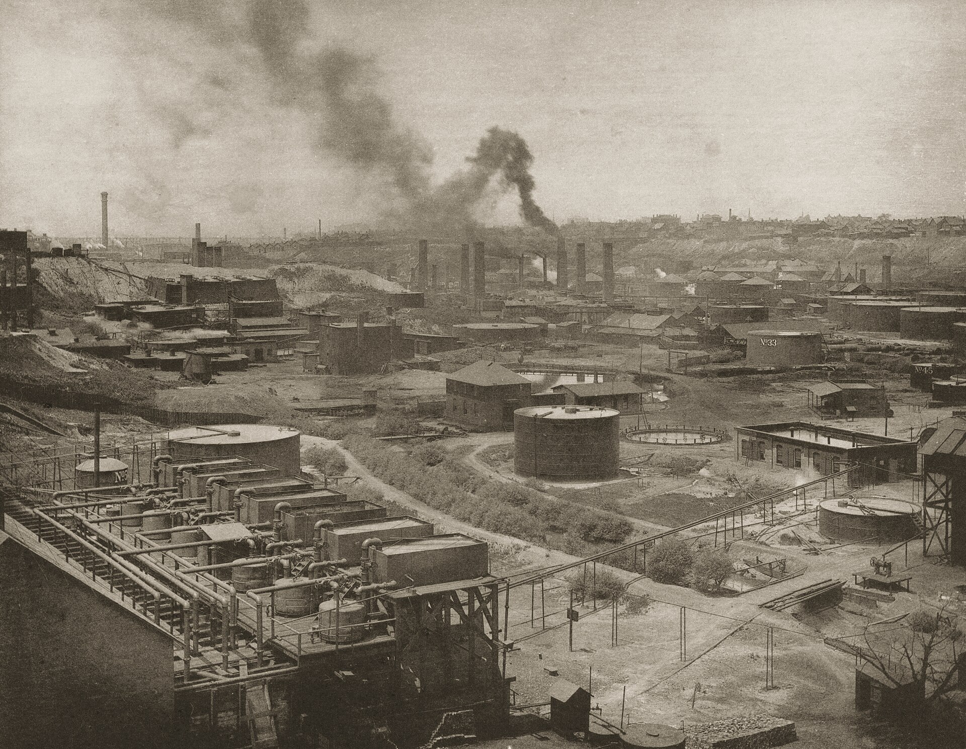 Standard Oil Company refinery on the flats, 1889