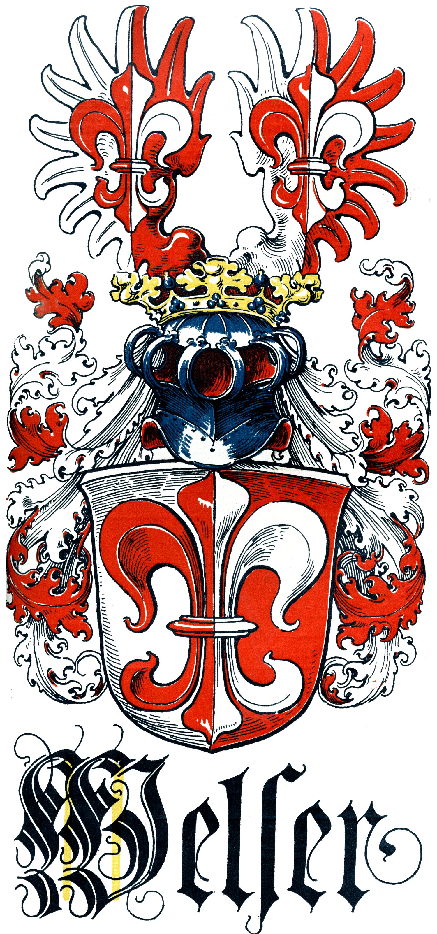 Coat of arms of the Welser family of Augsburg, drawn by Otto Hupp (1923)