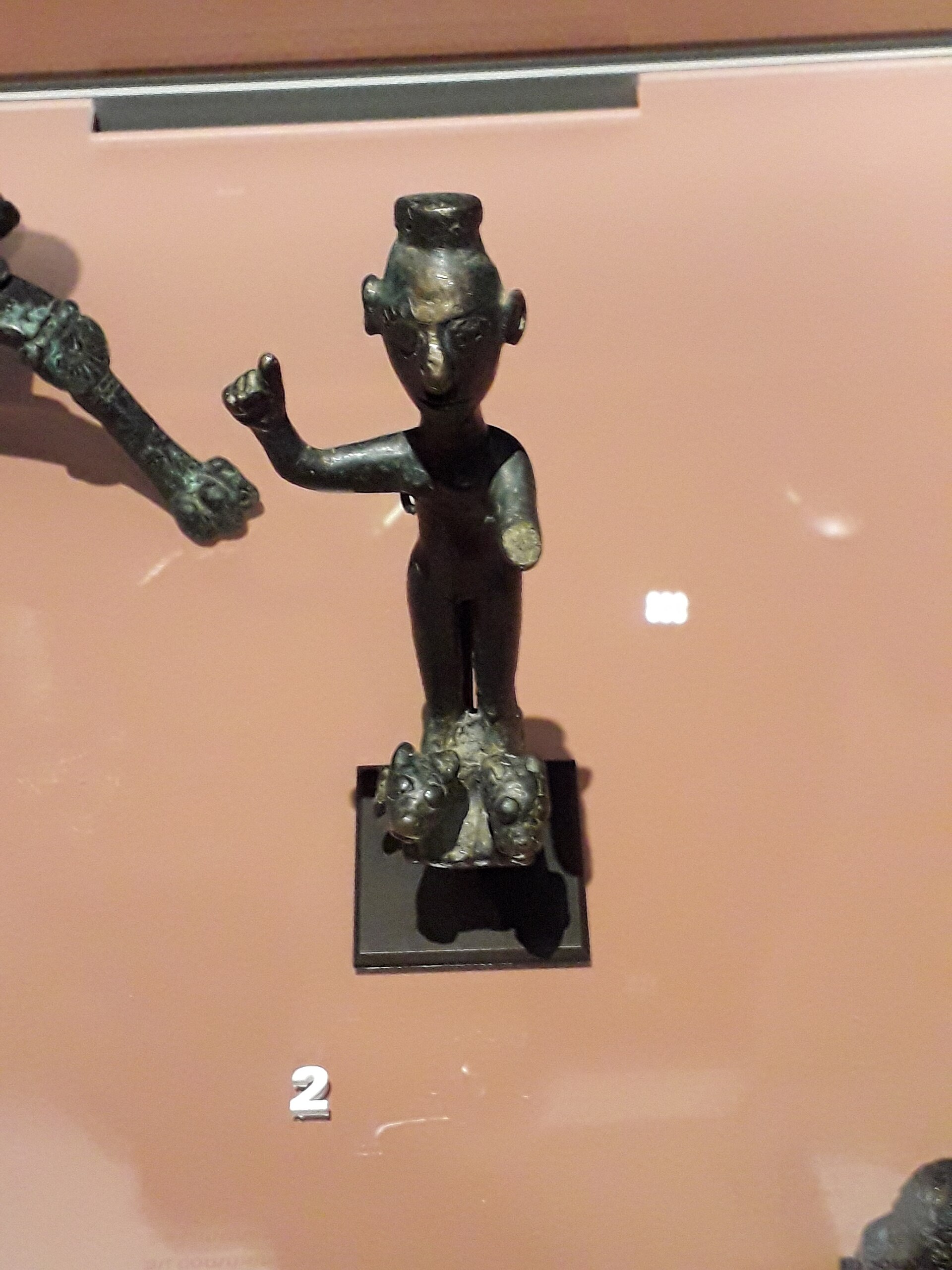 Bronze figurine of a warrior goddess (Anat type) on lions, ancient Syria, Louvre