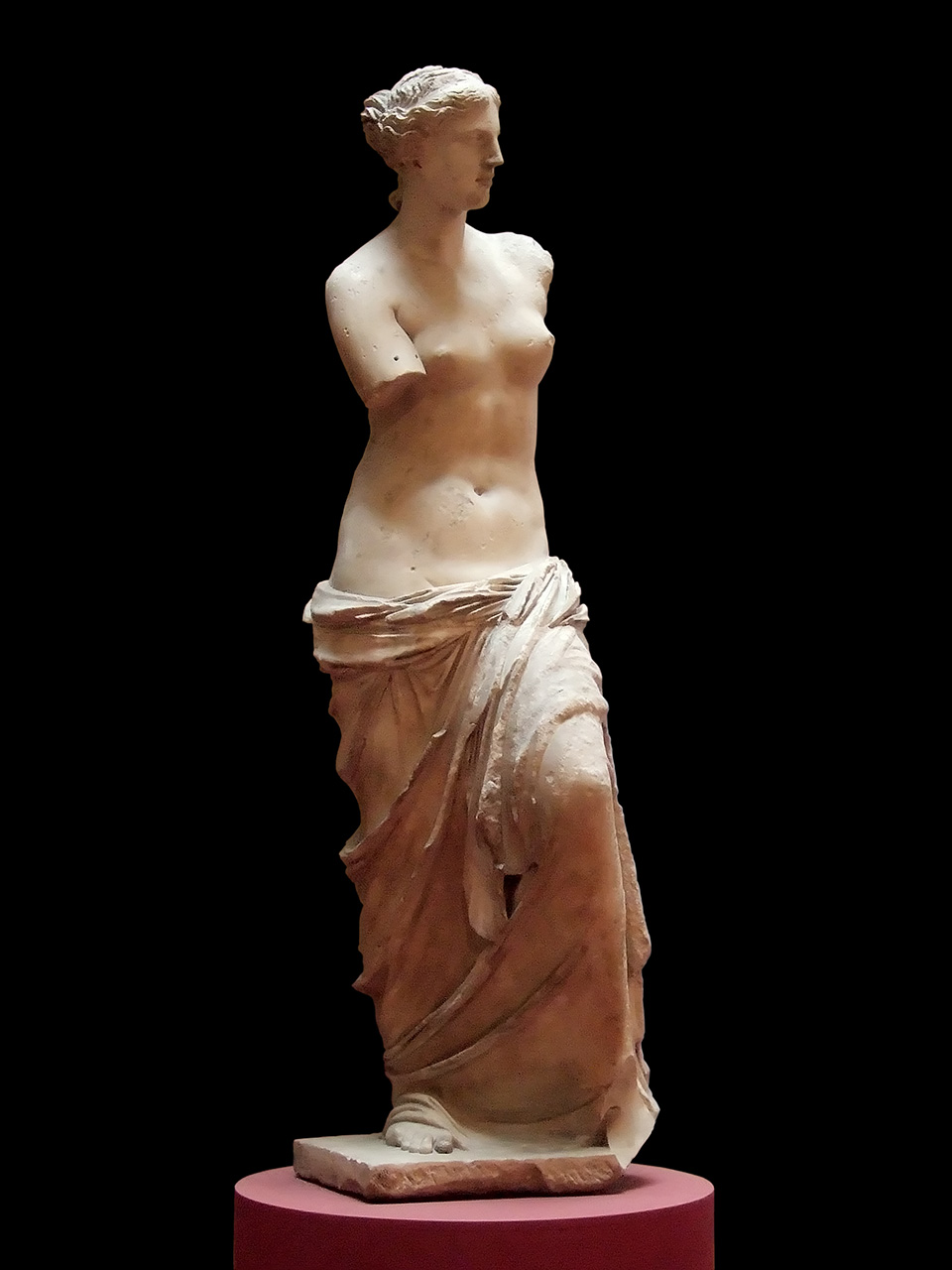 The Venus de Milo (Aphrodite of Milos), Hellenistic marble found on Milos in 1820, Musée du Louvre