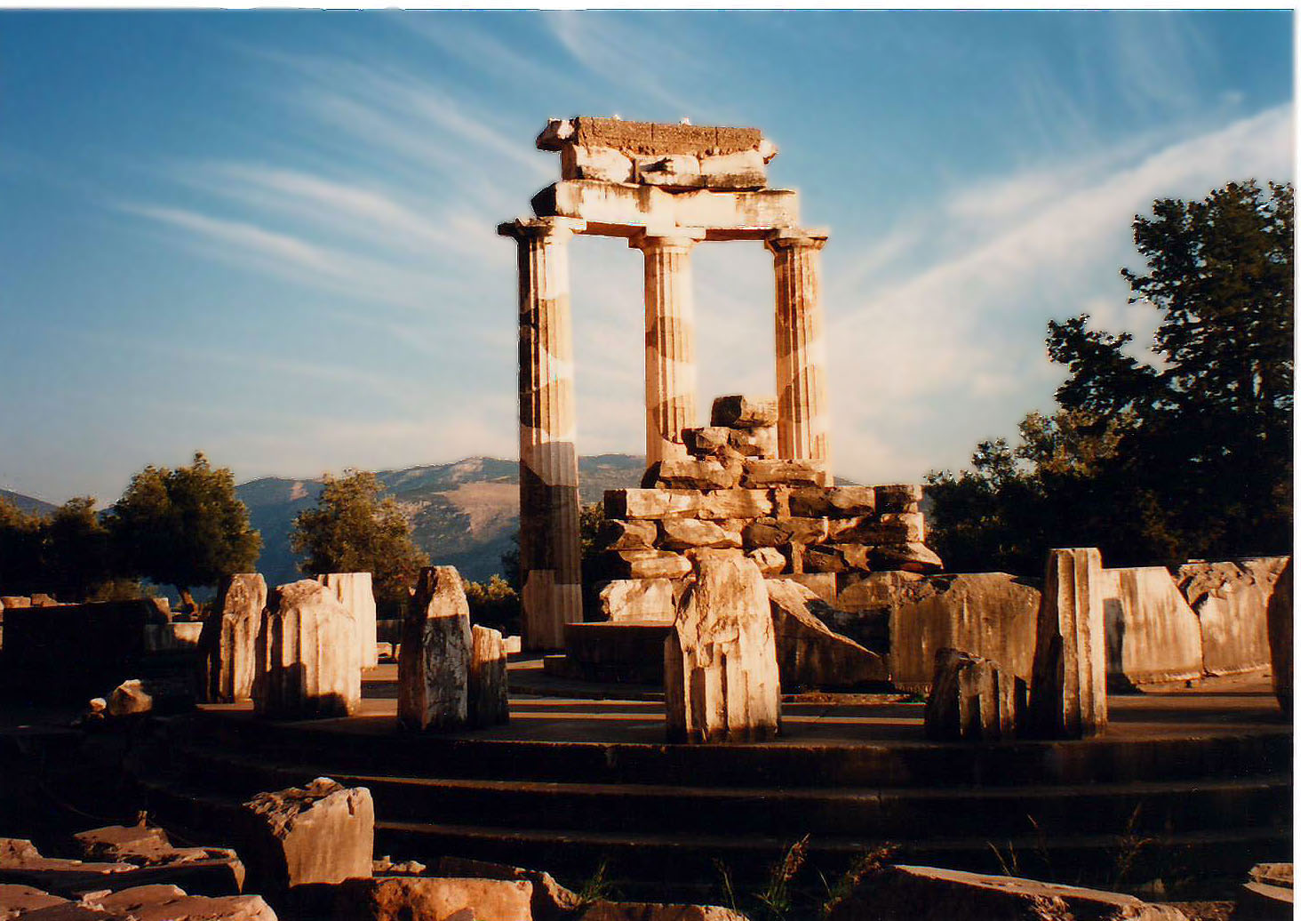 The circular Tholos in the Sanctuary of Athena Pronaia at Delphi, near Apollo's oracle