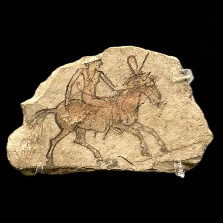 Egyptian New Kingdom depiction of Astarte mounted on a stallion, Fitzwilliam Museum