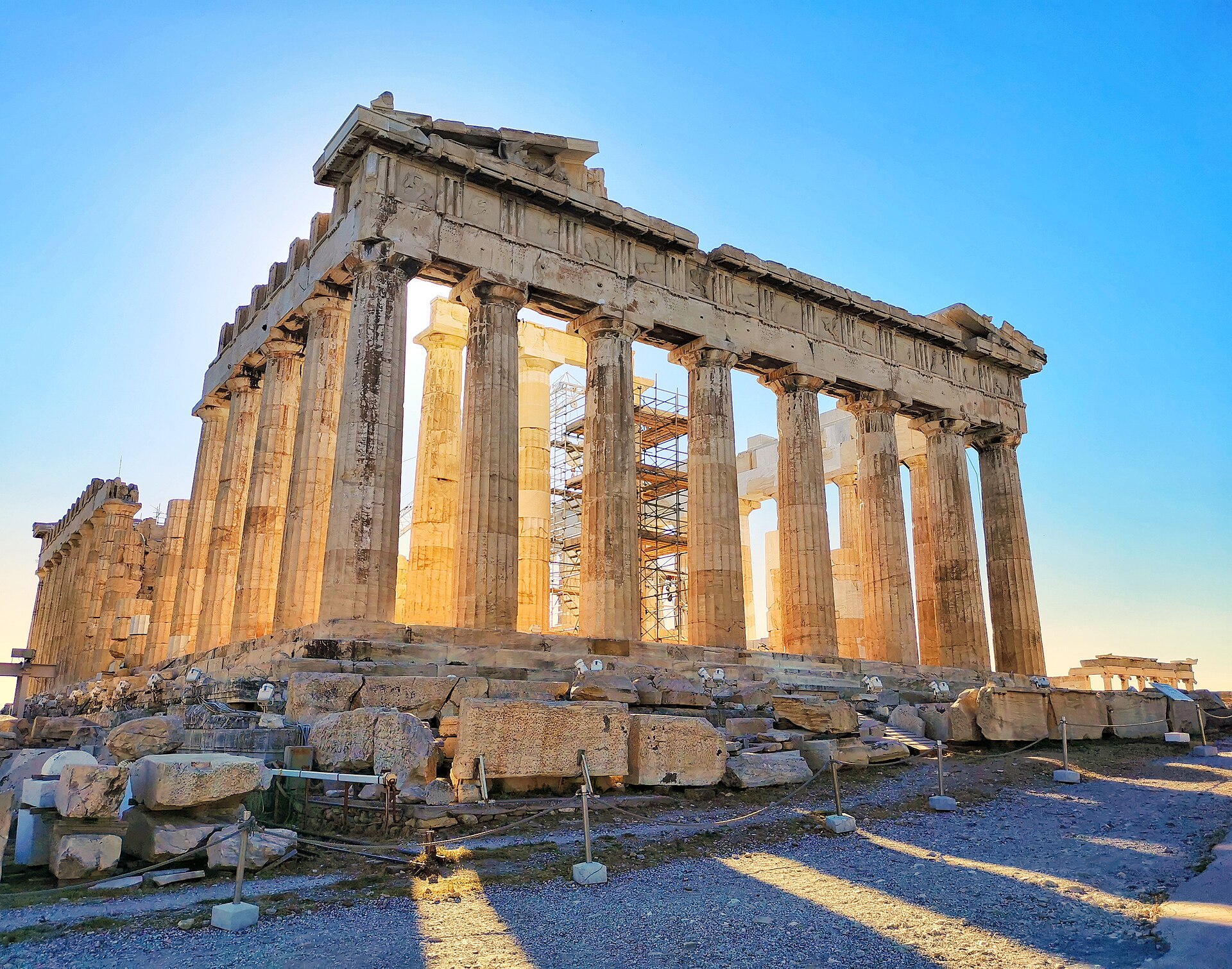 The Parthenon on the Acropolis of Athens, the temple built for Athena 447–432 BCE and later converted into a Christian church