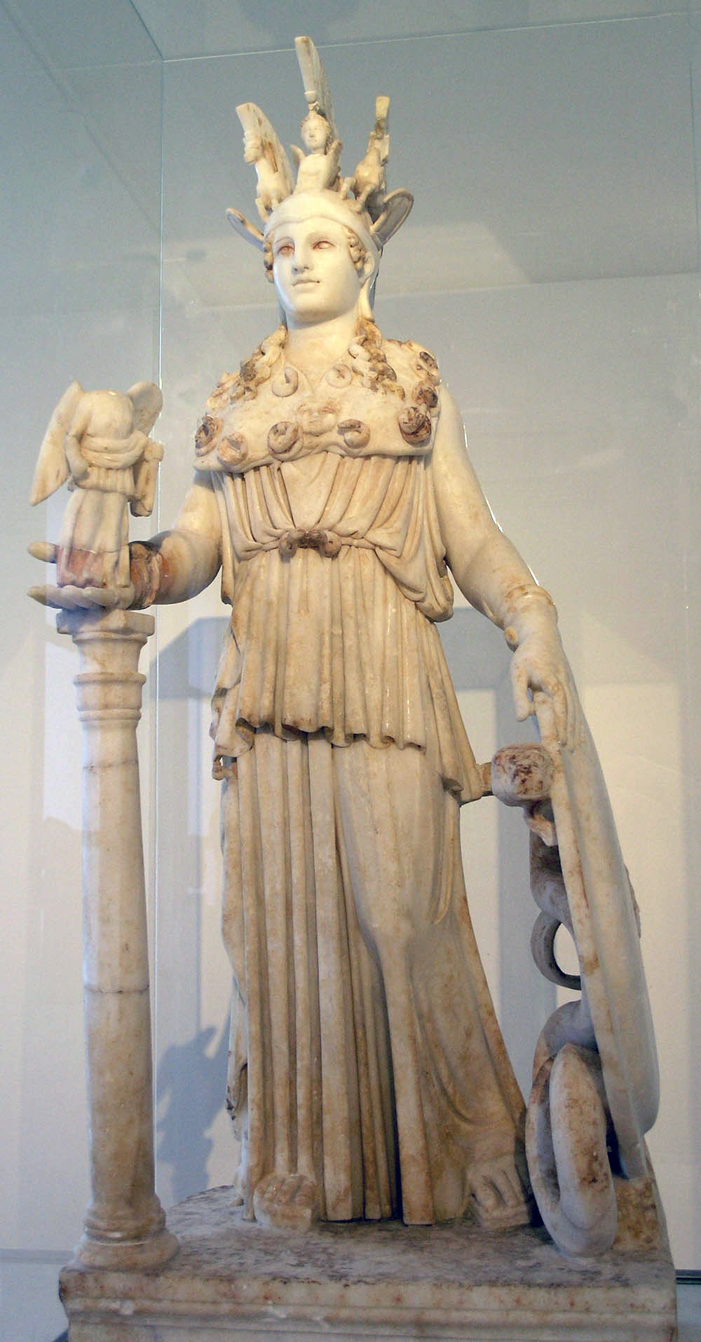 The Varvakeion Athena, a Roman marble copy (3rd c. CE) of Pheidias's lost Athena Parthenos, National Archaeological Museum, Athens