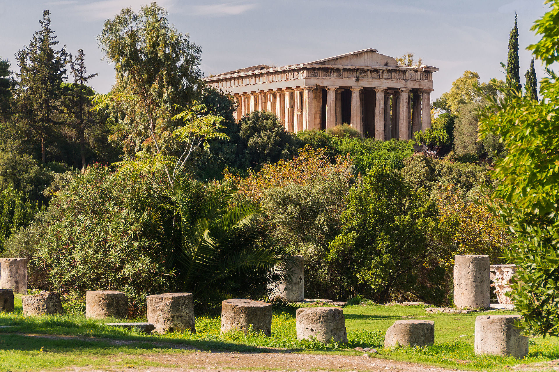 The Temple of Hephaestus in the ancient Agora of Athens, begun 449 BCE and among the best-preserved ancient Greek temples