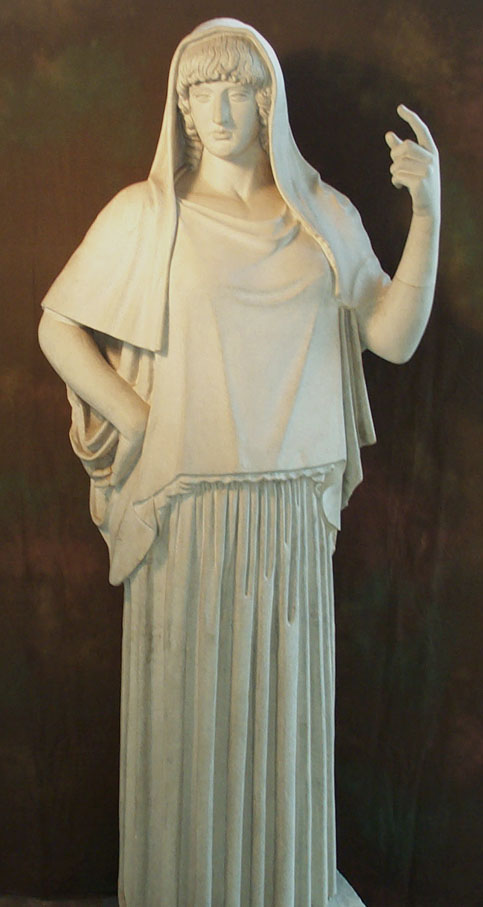 The Giustiniani Hestia, a 2nd-century CE Roman marble copy after a Greek original of c. 460 BCE, Museo Torlonia, Rome