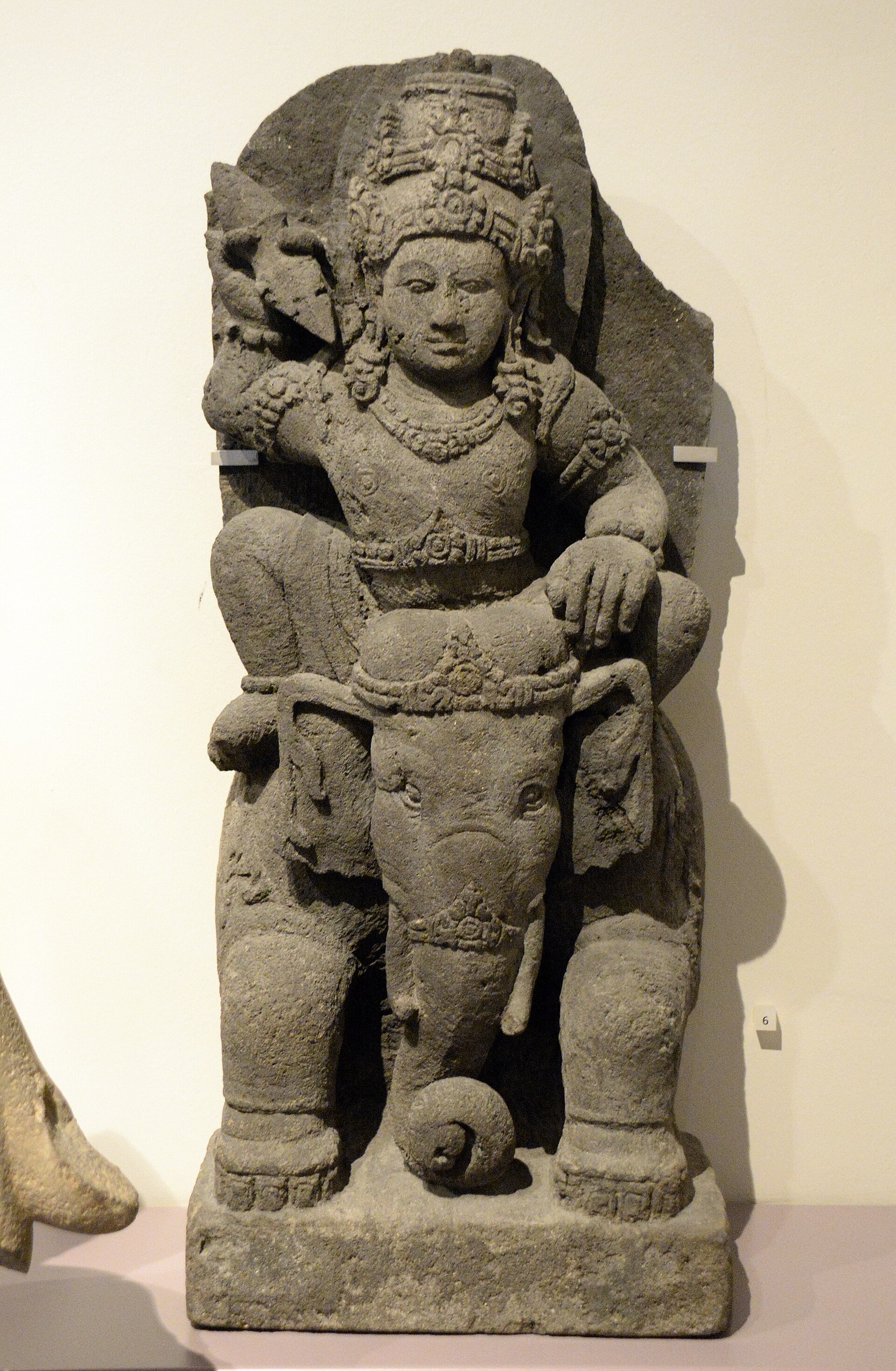 Stone sculpture of Indra from Java, 11th century CE, National Museum of Scotland, Edinburgh