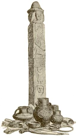 The Zbruch Idol, a 9th-century Slavic stone pillar carved with deities, including a figure identified with Perun