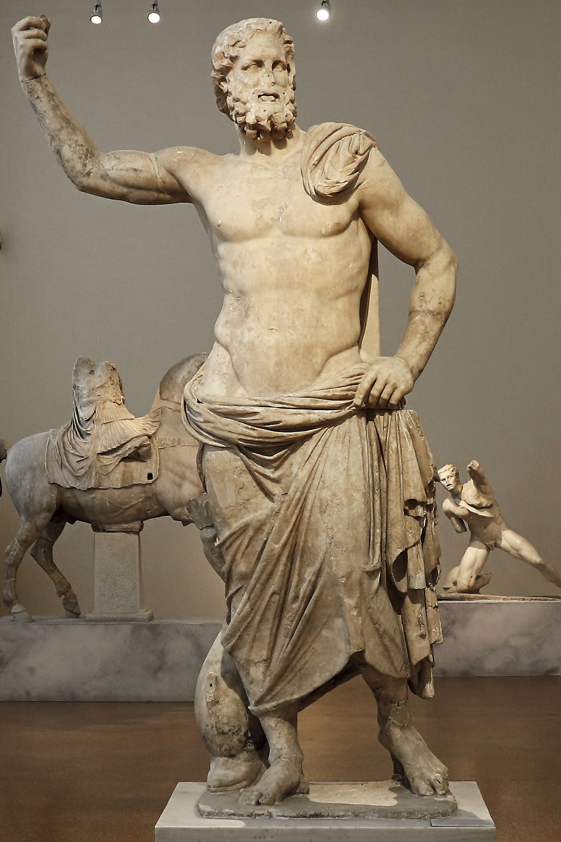 Larger-than-life Parian marble statue of Poseidon found on Milos (c. 125–100 BCE), National Archaeological Museum of Athens