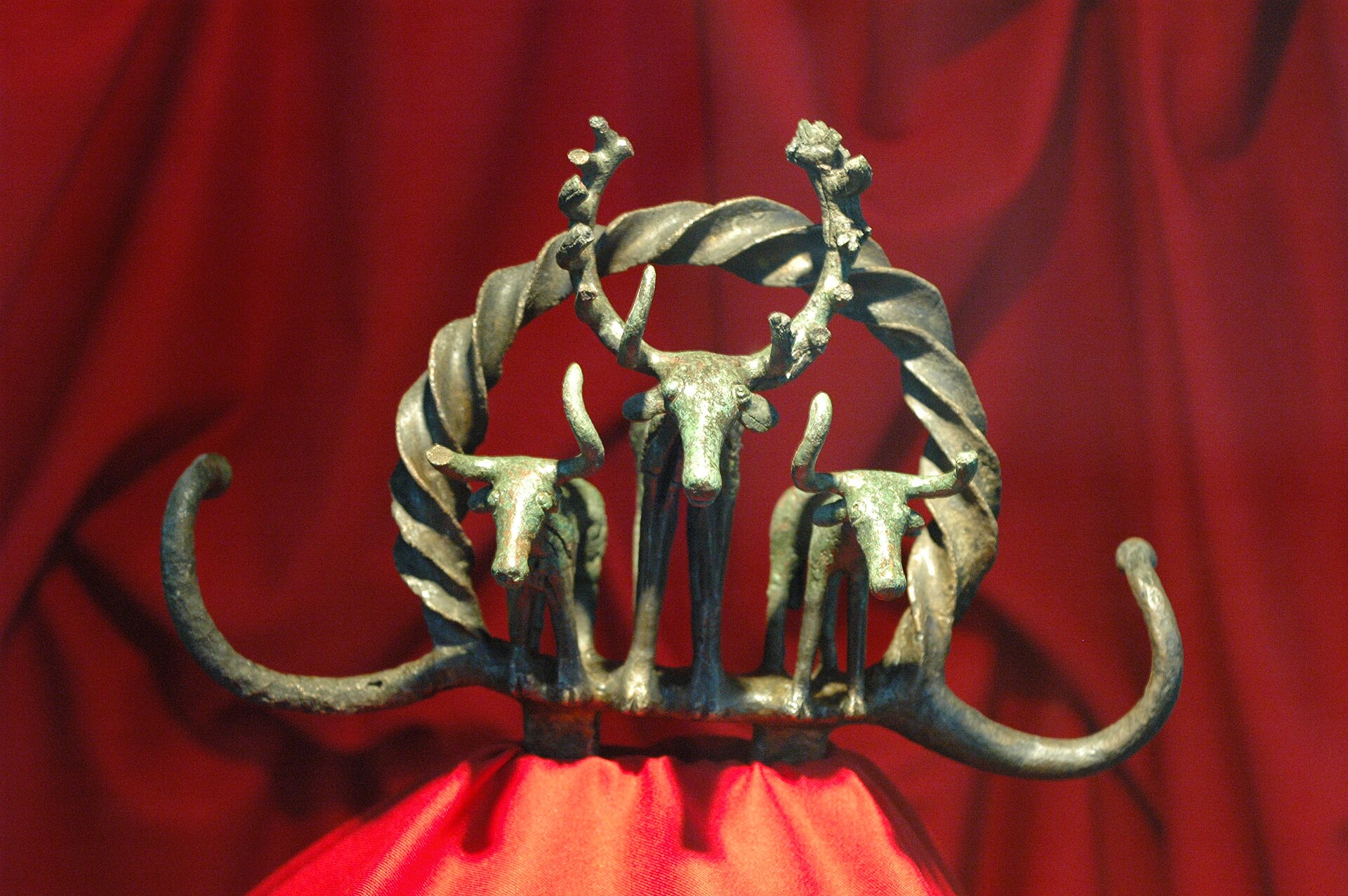 Bronze ceremonial sun-disc standard with stag and bulls from Alacahöyük, Museum of Anatolian Civilizations