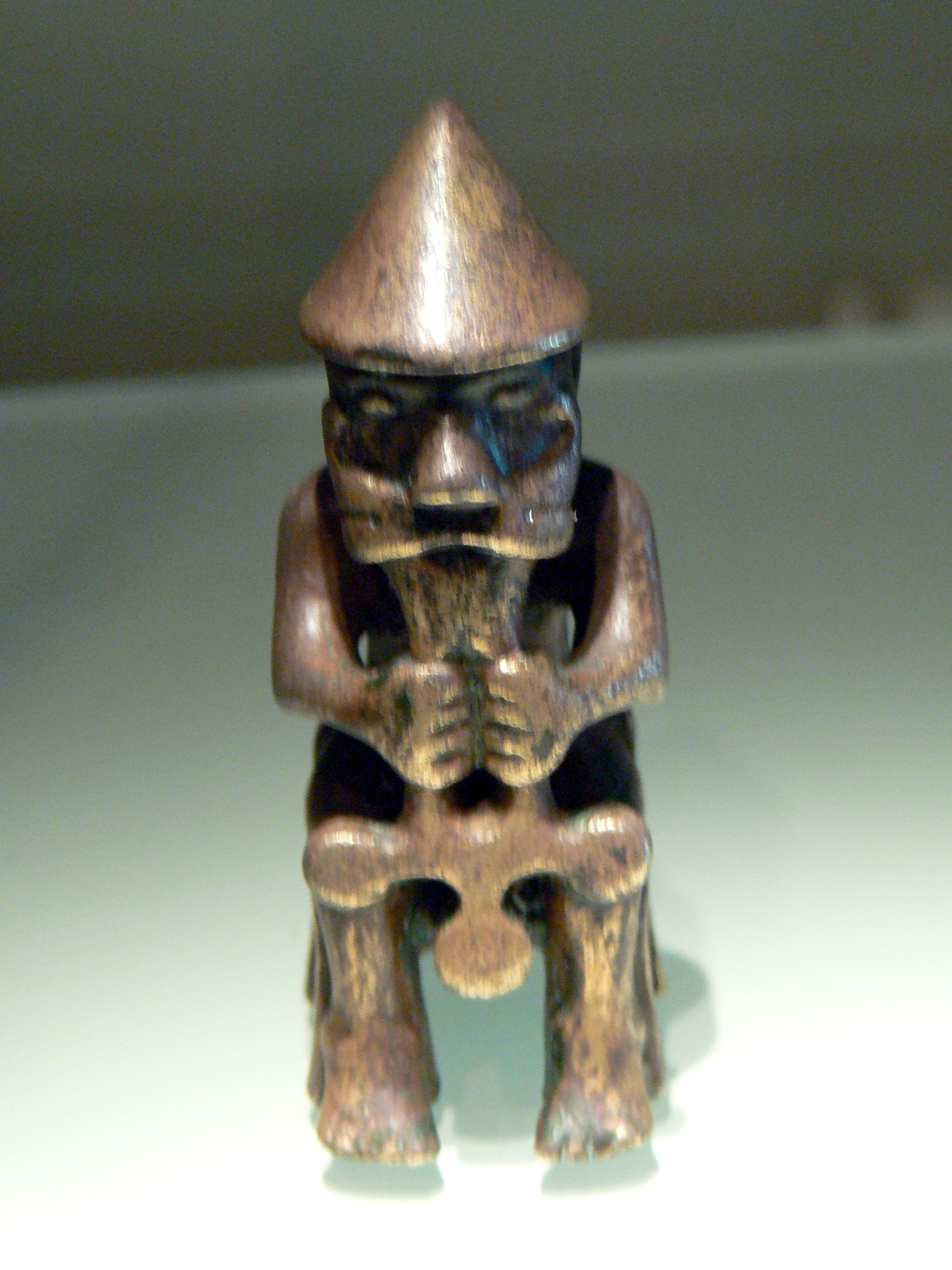 The Eyrarland statue, a small bronze figure of a seated Thor gripping his hammer, made c. 1000 CE, found near Akureyri, Iceland