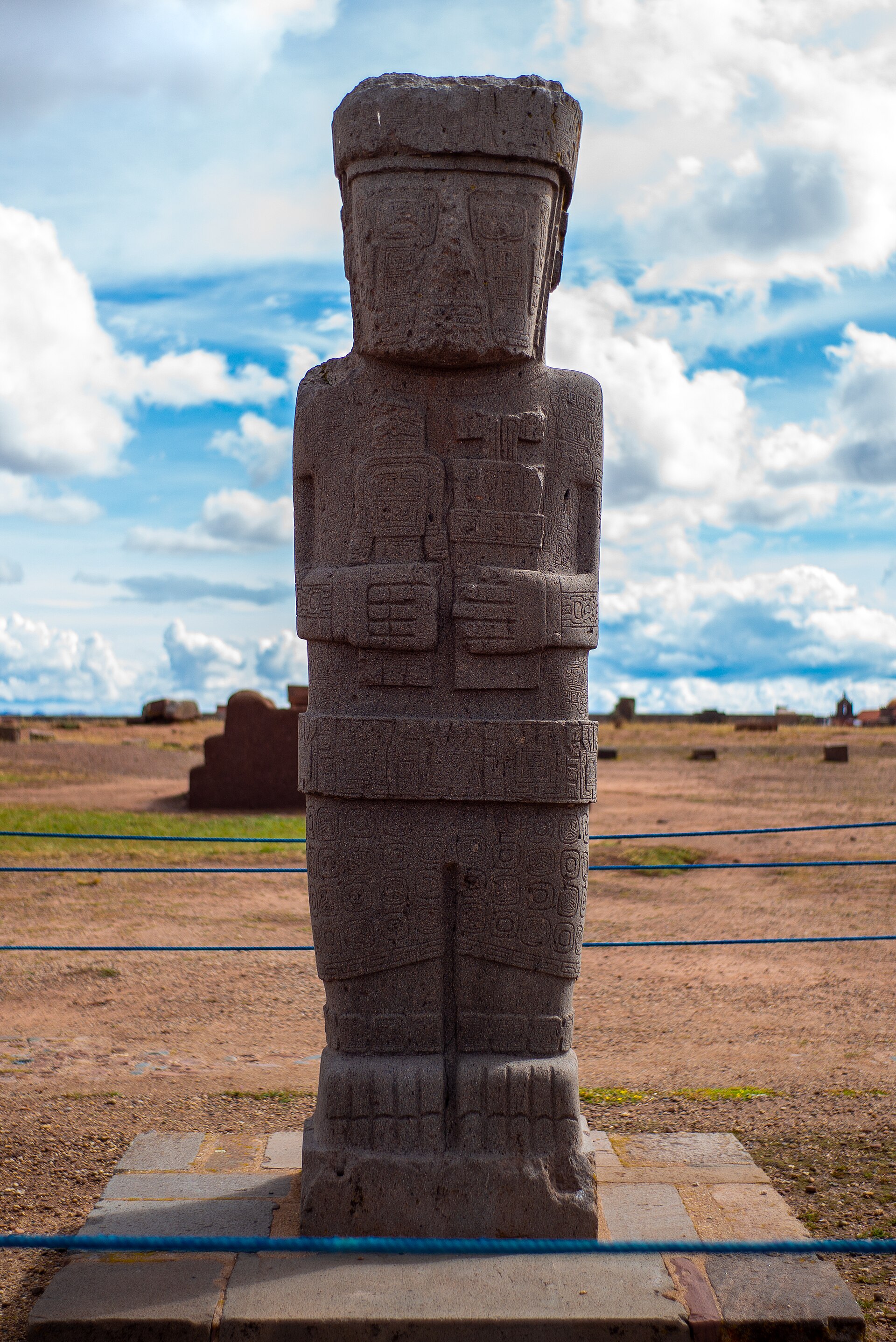 The Bennett Monolith, the largest carved stone stela of the Tiwanaku culture