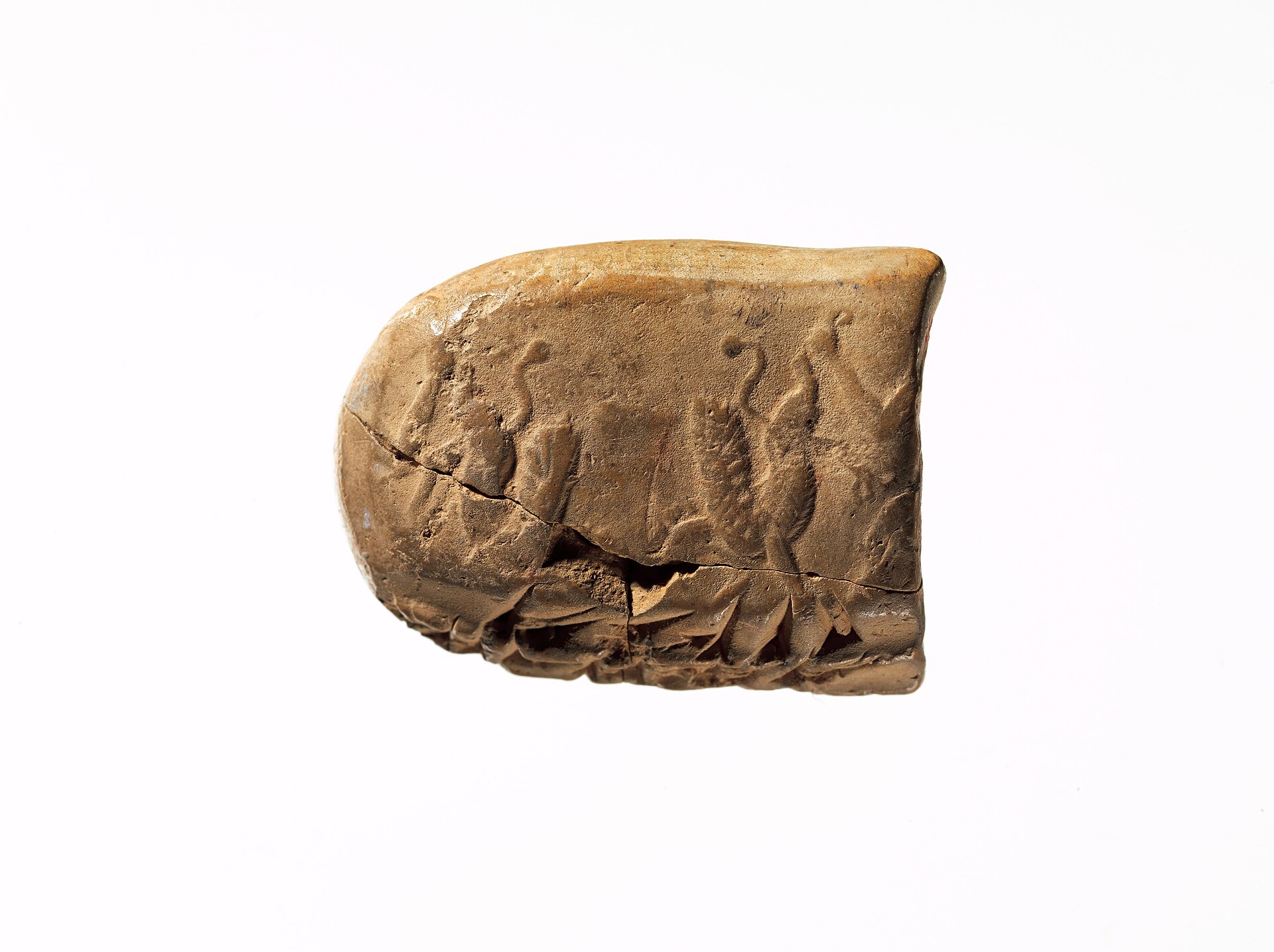 Achaemenid-era cuneiform administrative tablet inscribed in Elamite, impressed with seals, Metropolitan Museum of Art