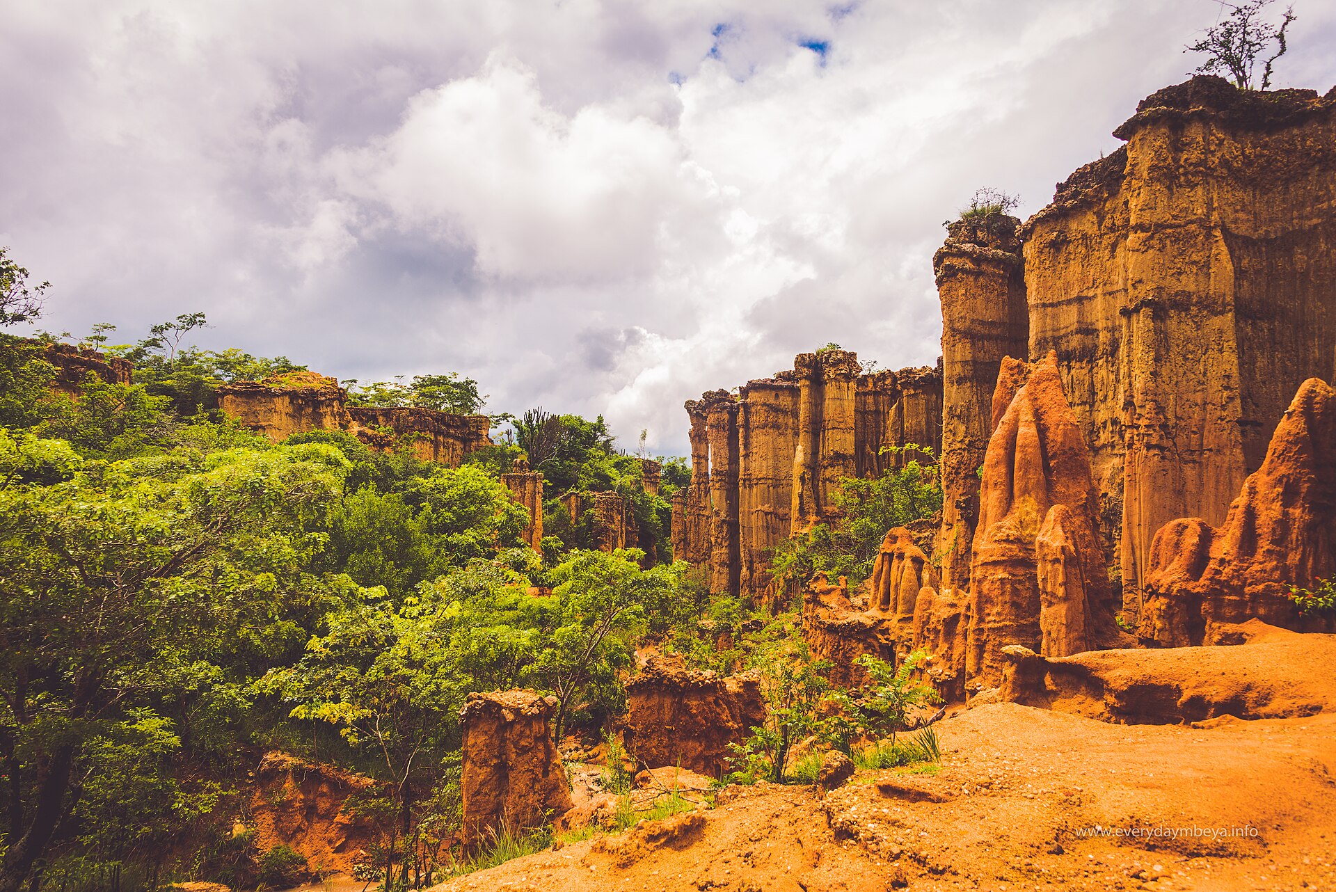 Natural stone pillars at Isimila, near Iringa in central Tanzania — the region where Kwadza was spoken before its extinction