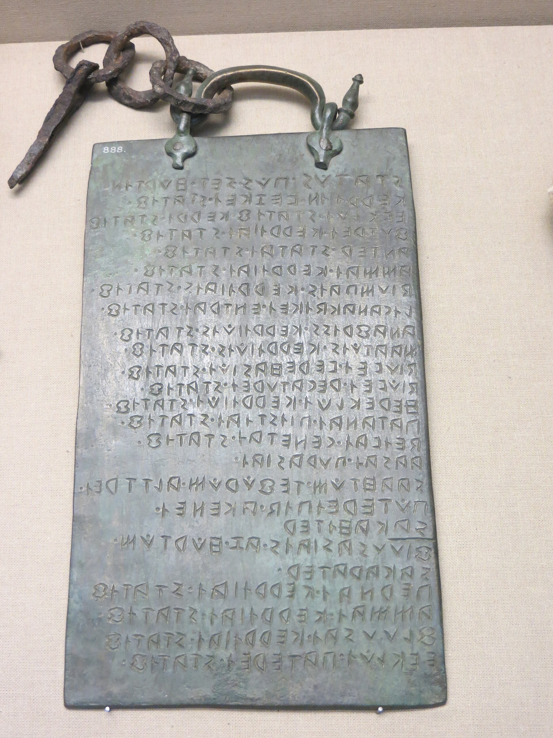 An Oscan inscribed tablet in the British Museum