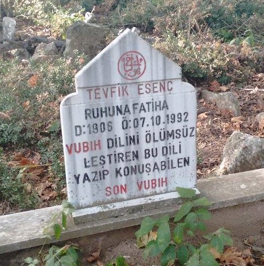 The gravestone of Tevfik Esenç, the last fluent speaker of Ubykh
