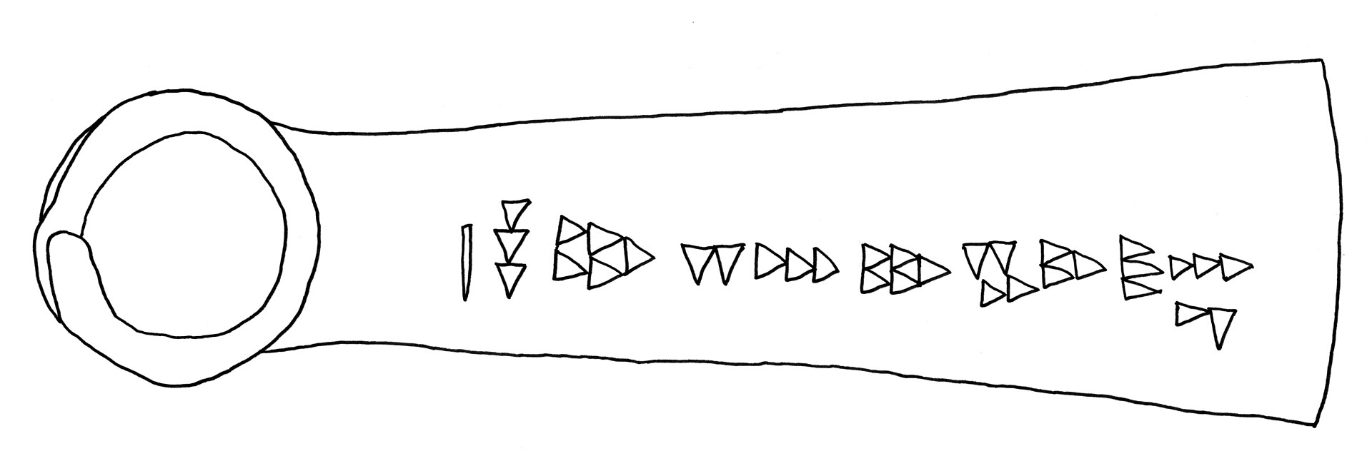 Bronze adze (AO 11611) bearing a Ugaritic cuneiform inscription