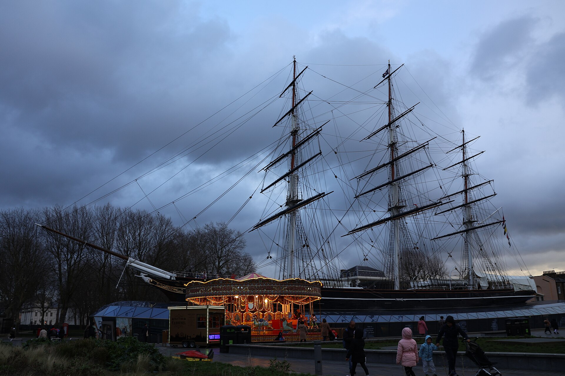 The preserved clipper ship Cutty Sark in Greenwich, England
