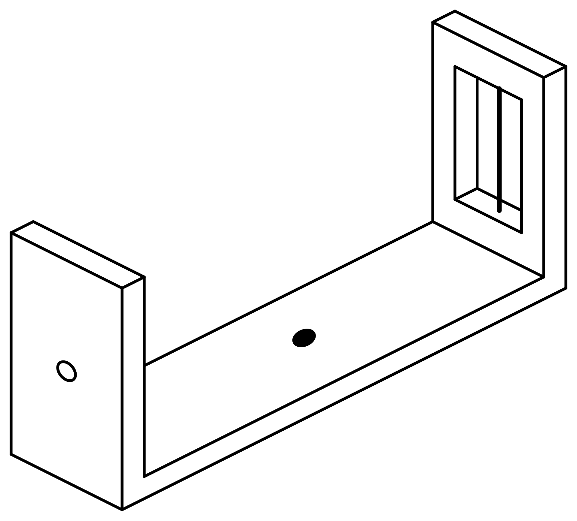 A schematic of Hero's dioptra: the sighting bar on a geared stand with horizontal and vertical scales (a modern reconstruction diagram, not an ancient artifact)