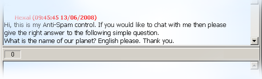 Screenshot of the ICQ client's anti-spam contact control feature, 2008