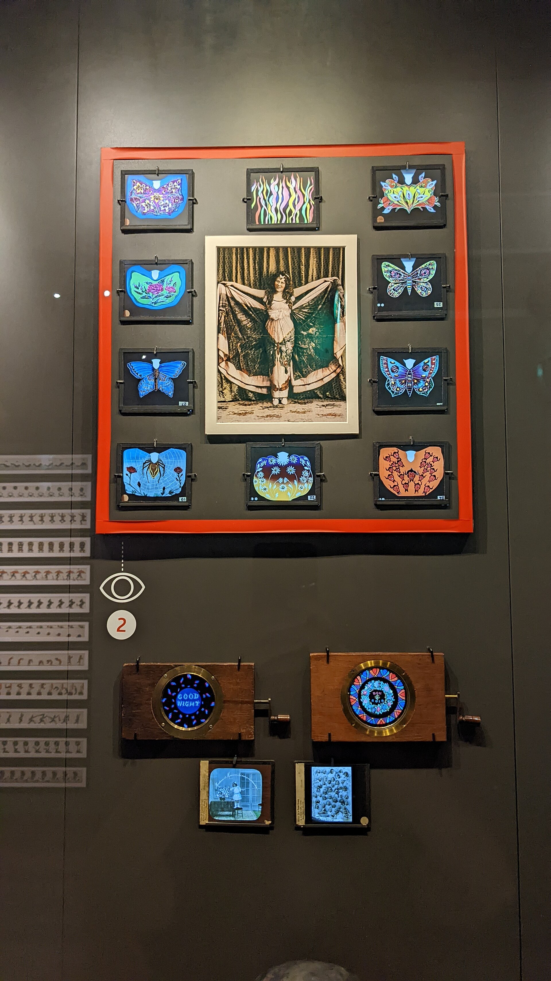 Magic lantern slides depicting a Serpentine Dance, Museo Nazionale del Cinema, Turin