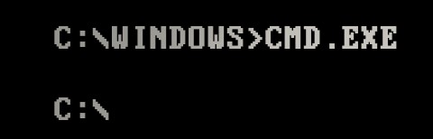 MS-DOS command line interface running on a PC