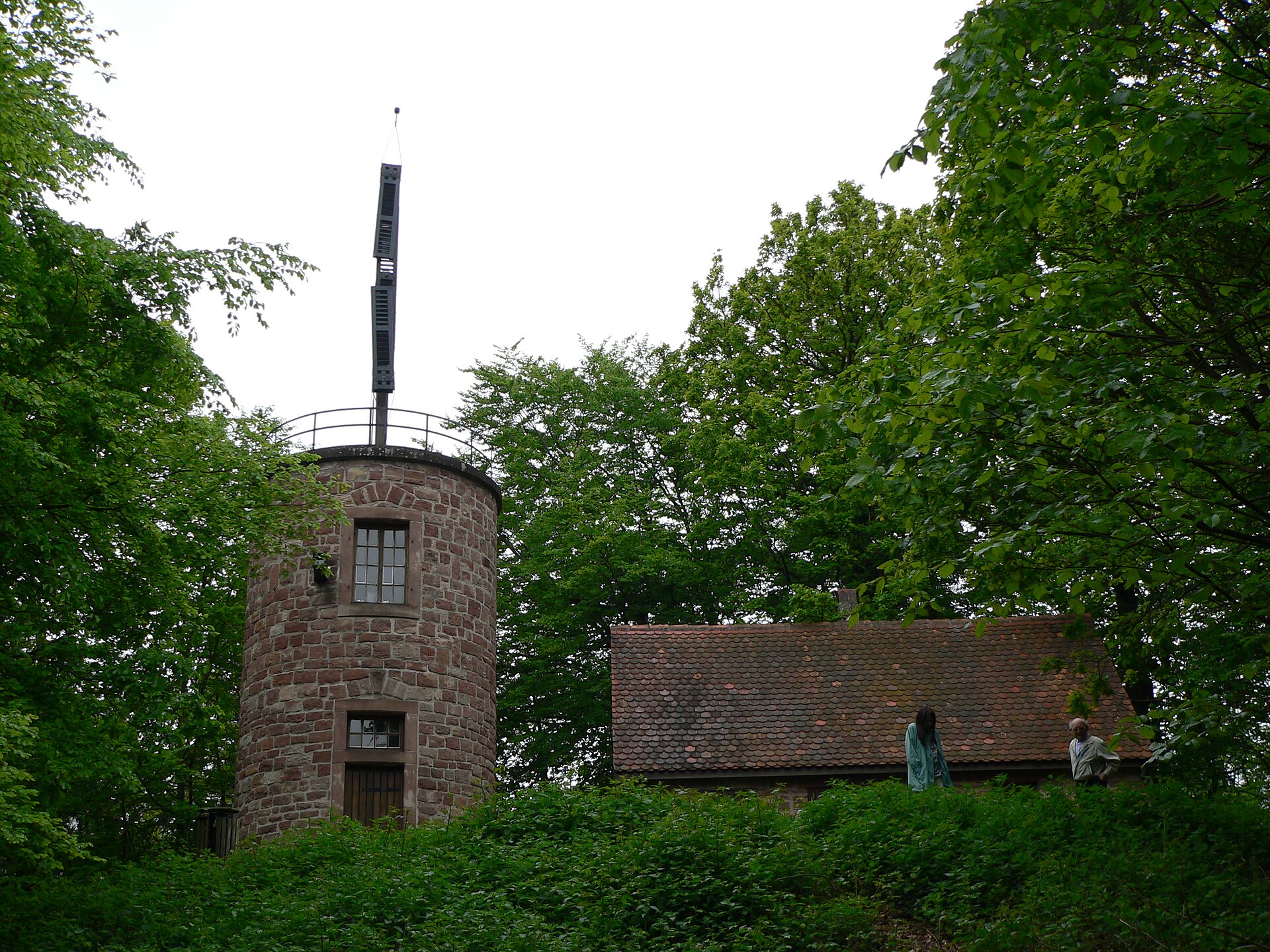 Preserved Chappe optical telegraph tower with semaphore arms at Saverne, France