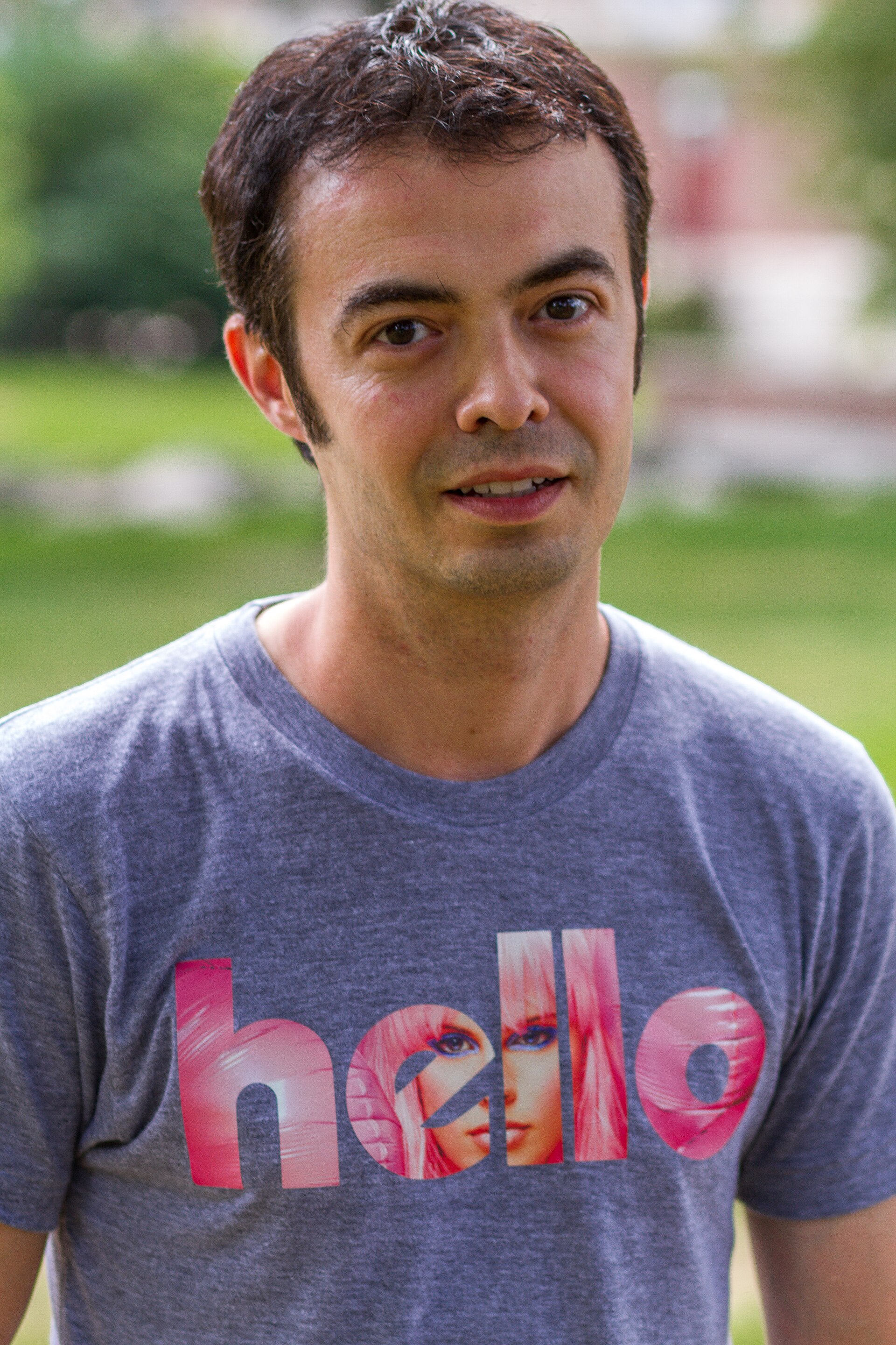 Orkut founder Orkut Büyükkökten in 2015, promoting his post-Orkut app Hello