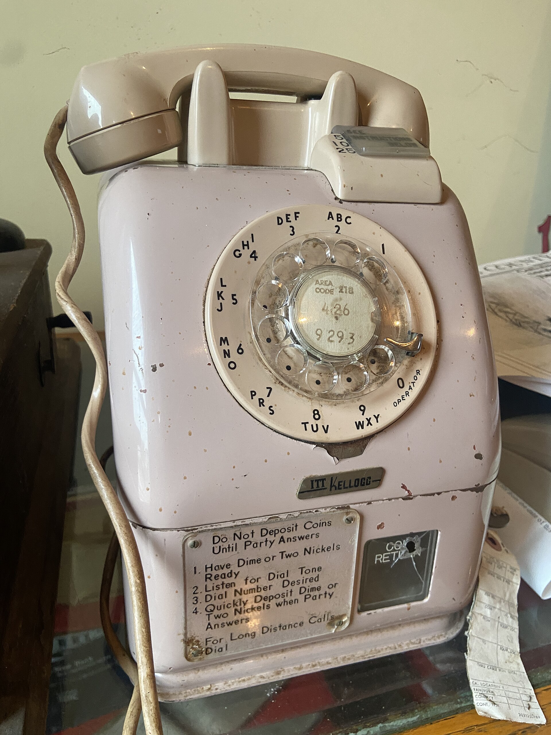 Vintage ITT Kellogg coin payphone unit