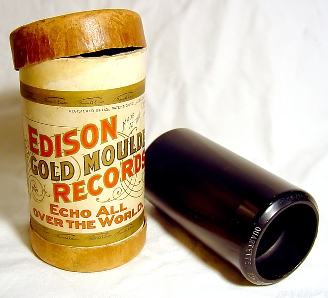 Edison Gold Moulded wax phonograph cylinder record