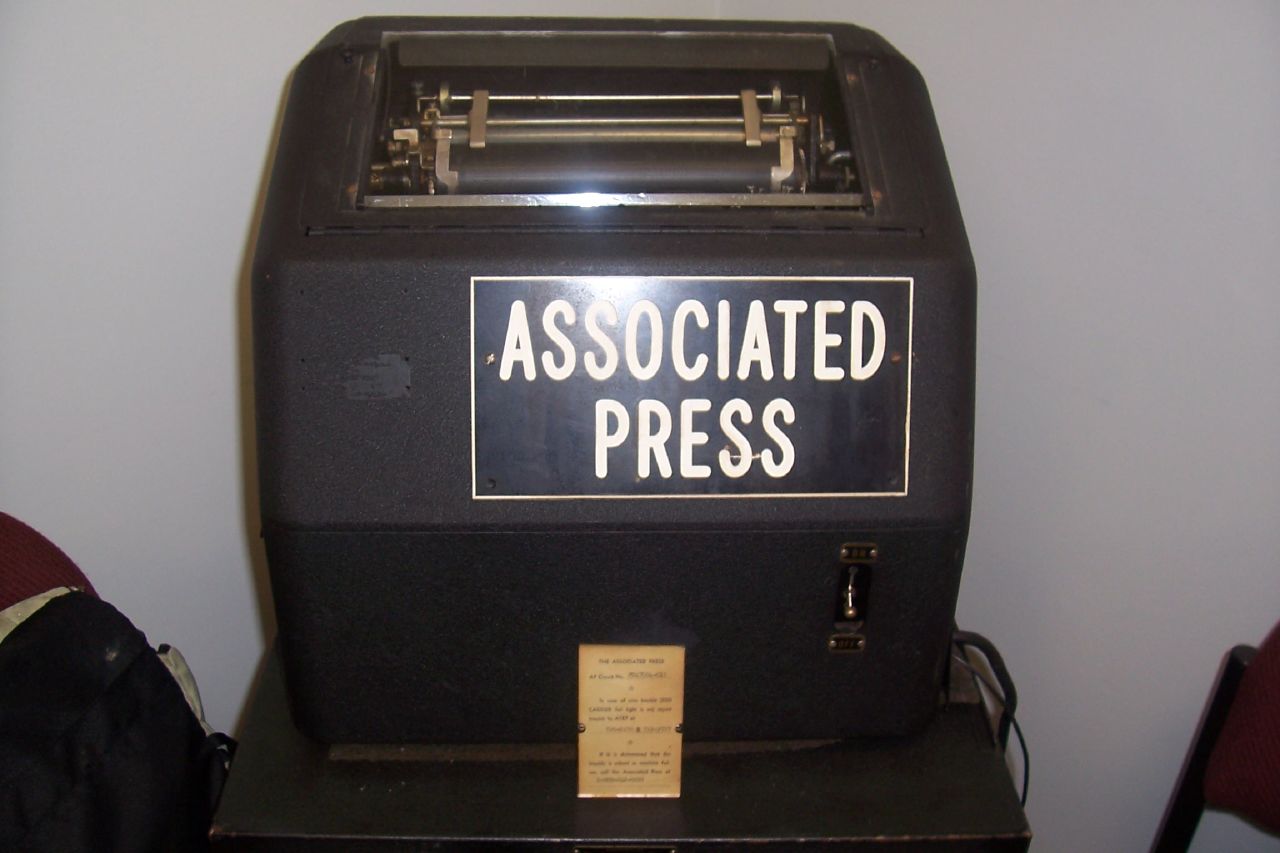 Associated Press teleprinter machine, formerly used at a radio station in La Crosse, Wisconsin