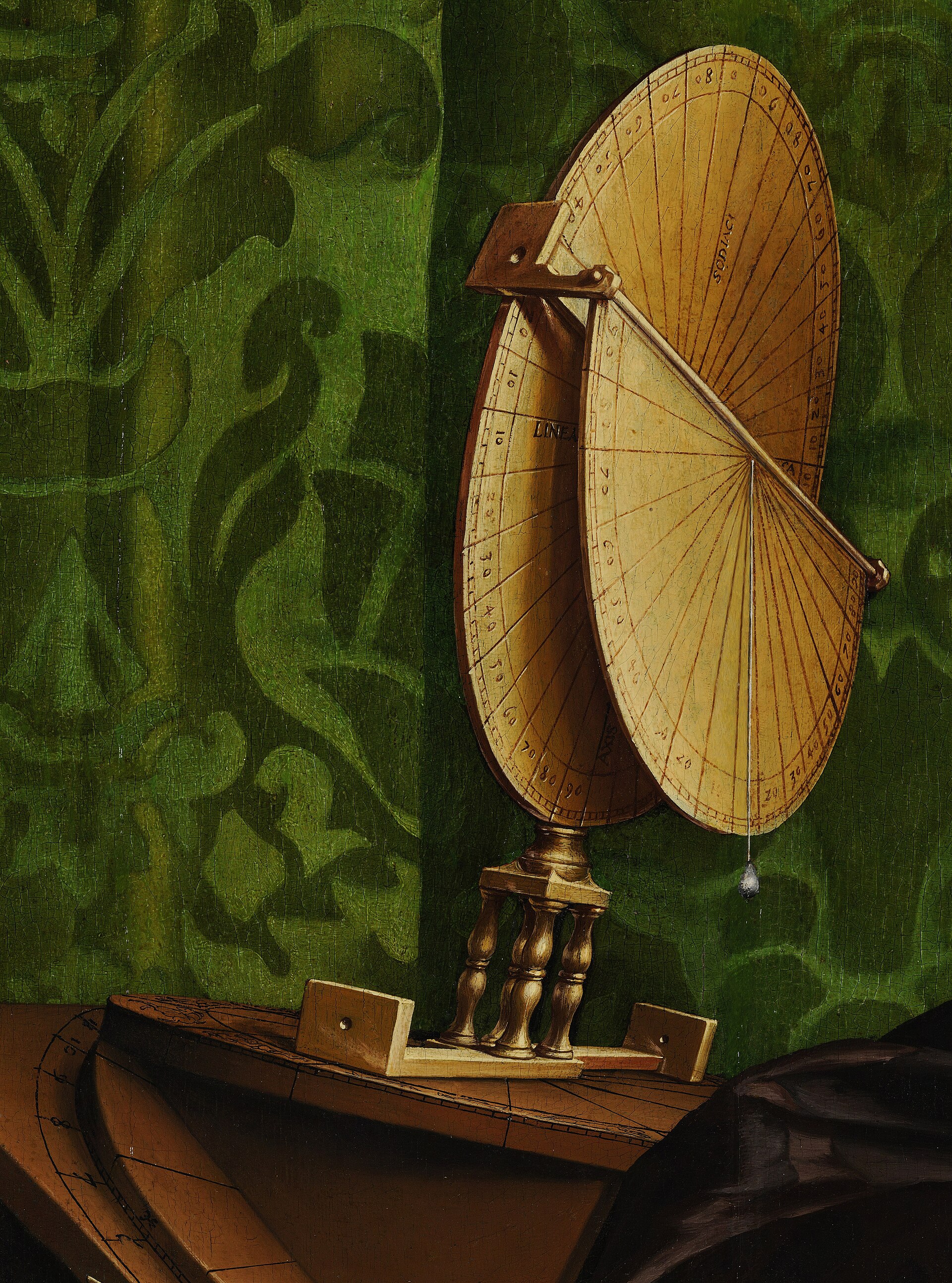The torquetum on the upper shelf of Hans Holbein the Younger's 'The Ambassadors' (1533), a marker of learning