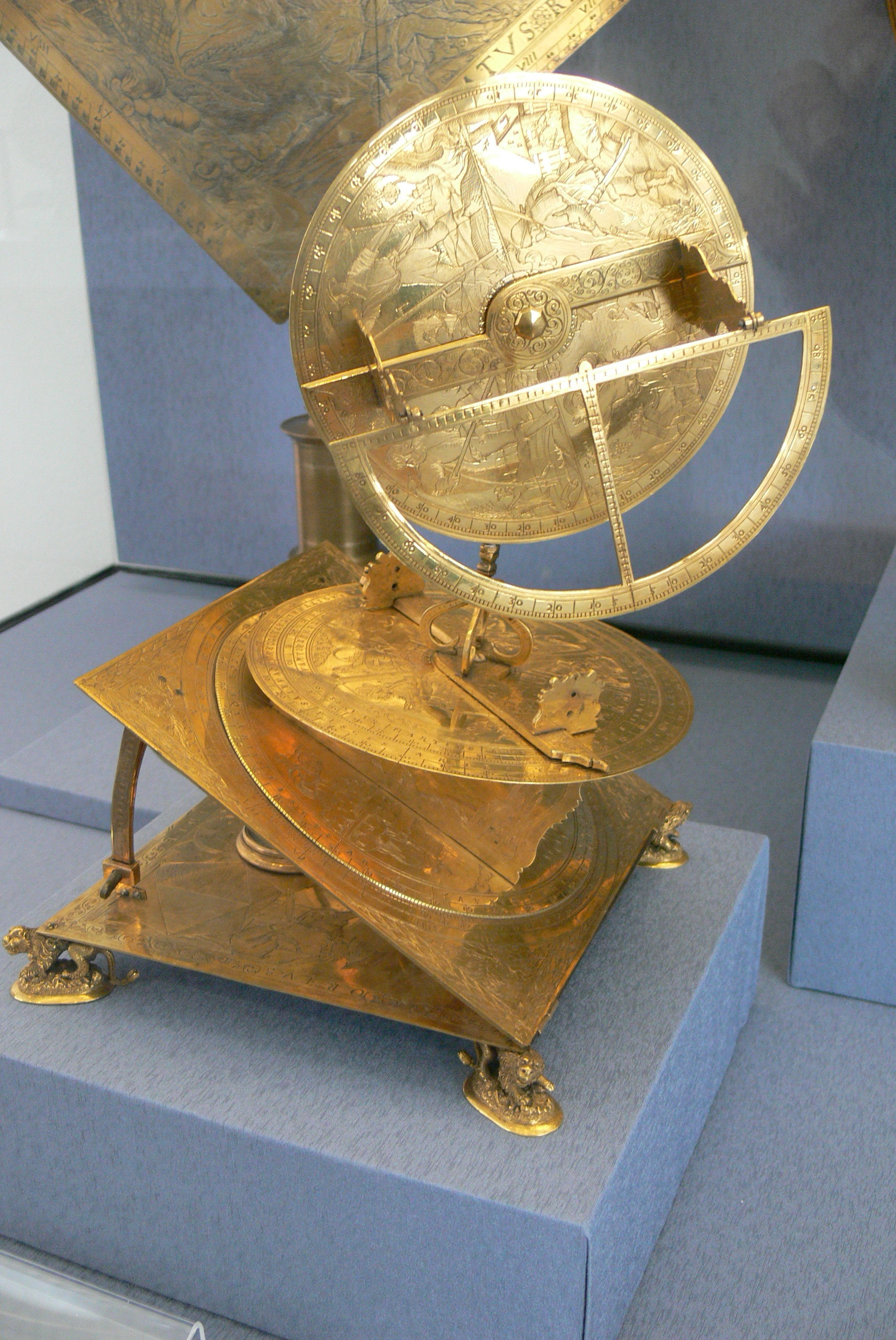 A surviving torquetum — a multi-plane brass astronomical instrument — built by Johannes Praetorius, Nuremberg, 1568, Germanisches Nationalmuseum