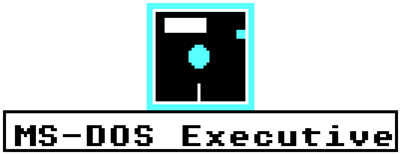 MS-DOS Executive icon under Windows 2.03, the shell that finally let windows overlap