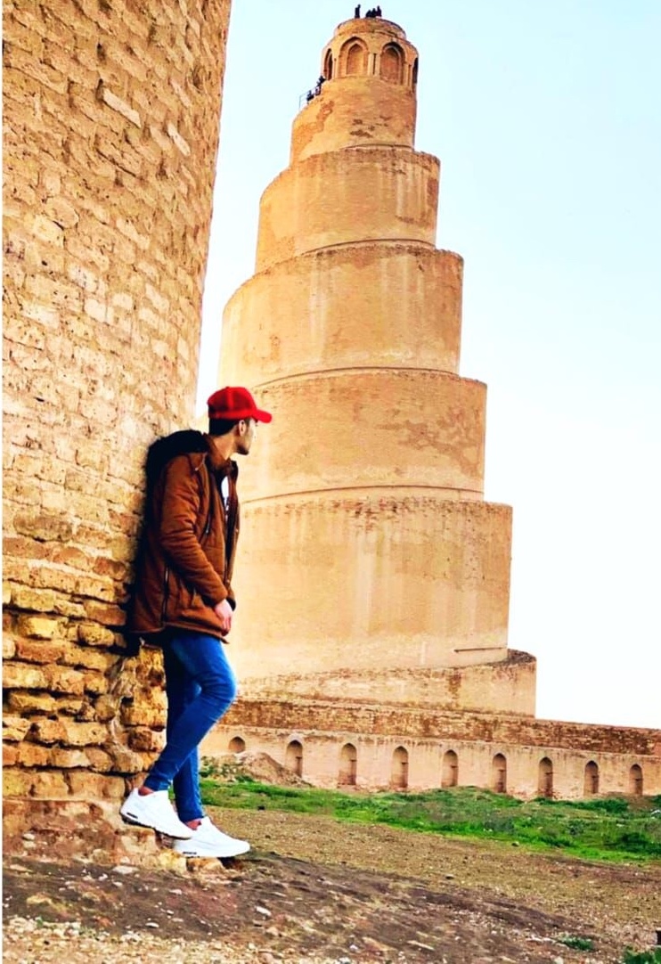 The Malwiya, the 9th-century spiral minaret of the Great Mosque of Samarra, Iraq, built under the Abbasids.